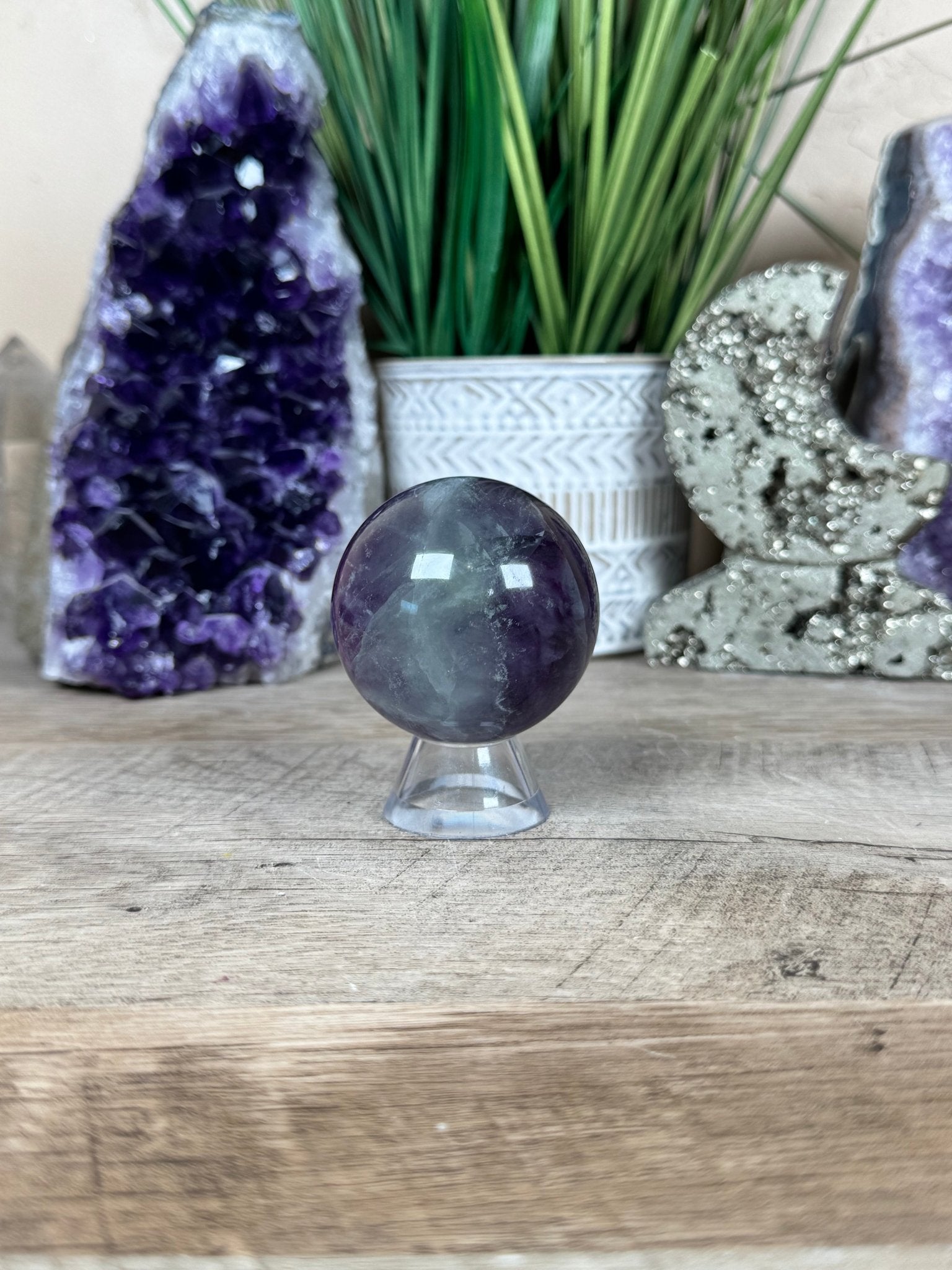Rainbow Fluorite Sphere 50mm/ 2.06in - Purple Door Alchemy