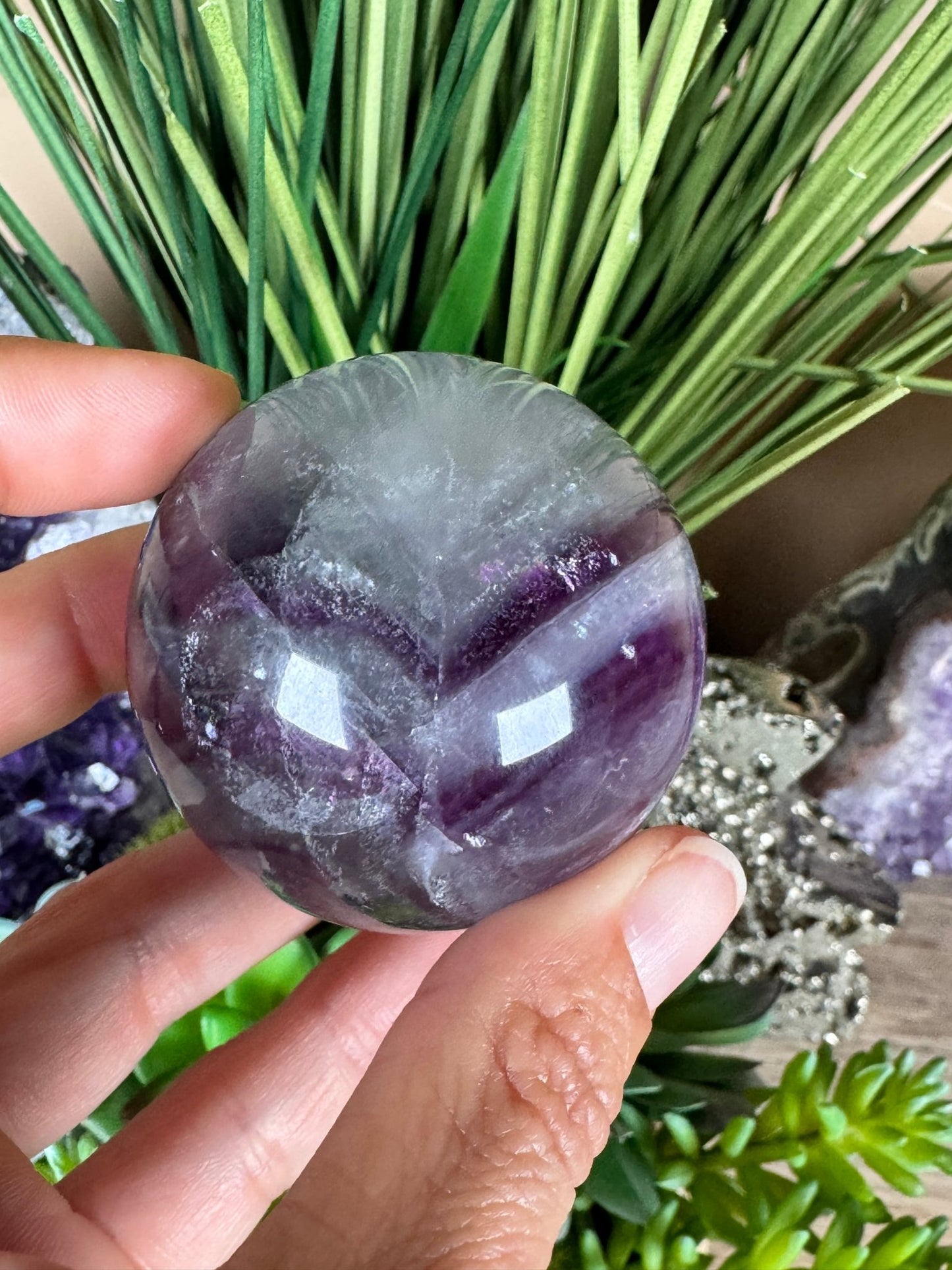Rainbow Fluorite Sphere 50mm/ 2.06in - Purple Door Alchemy