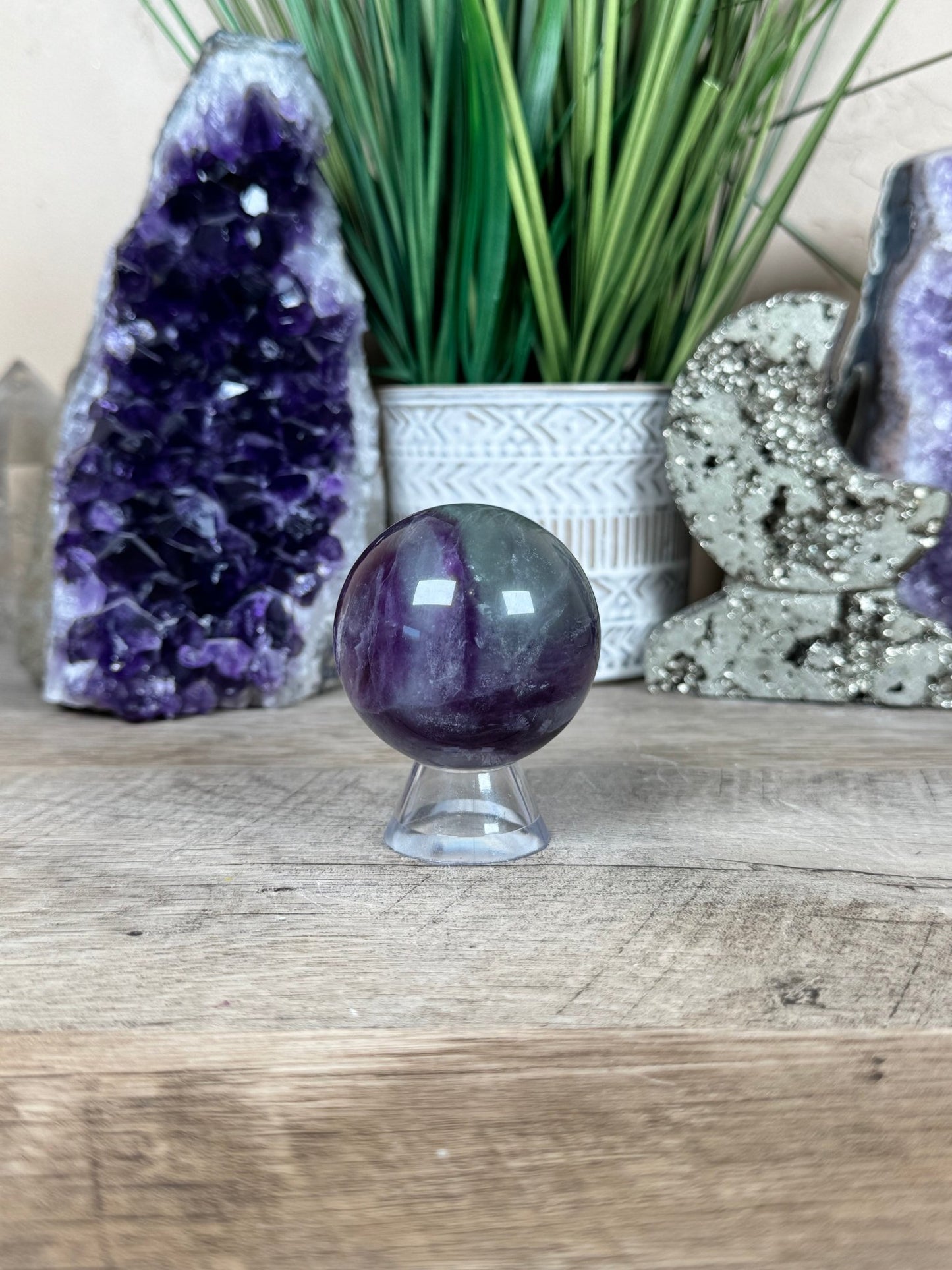 Rainbow Fluorite Sphere 50mm/ 2.06in - Purple Door Alchemy