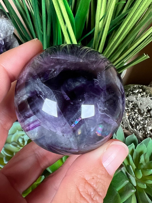 Rainbow Fluorite Sphere 50mm/2in - Purple Door Alchemy