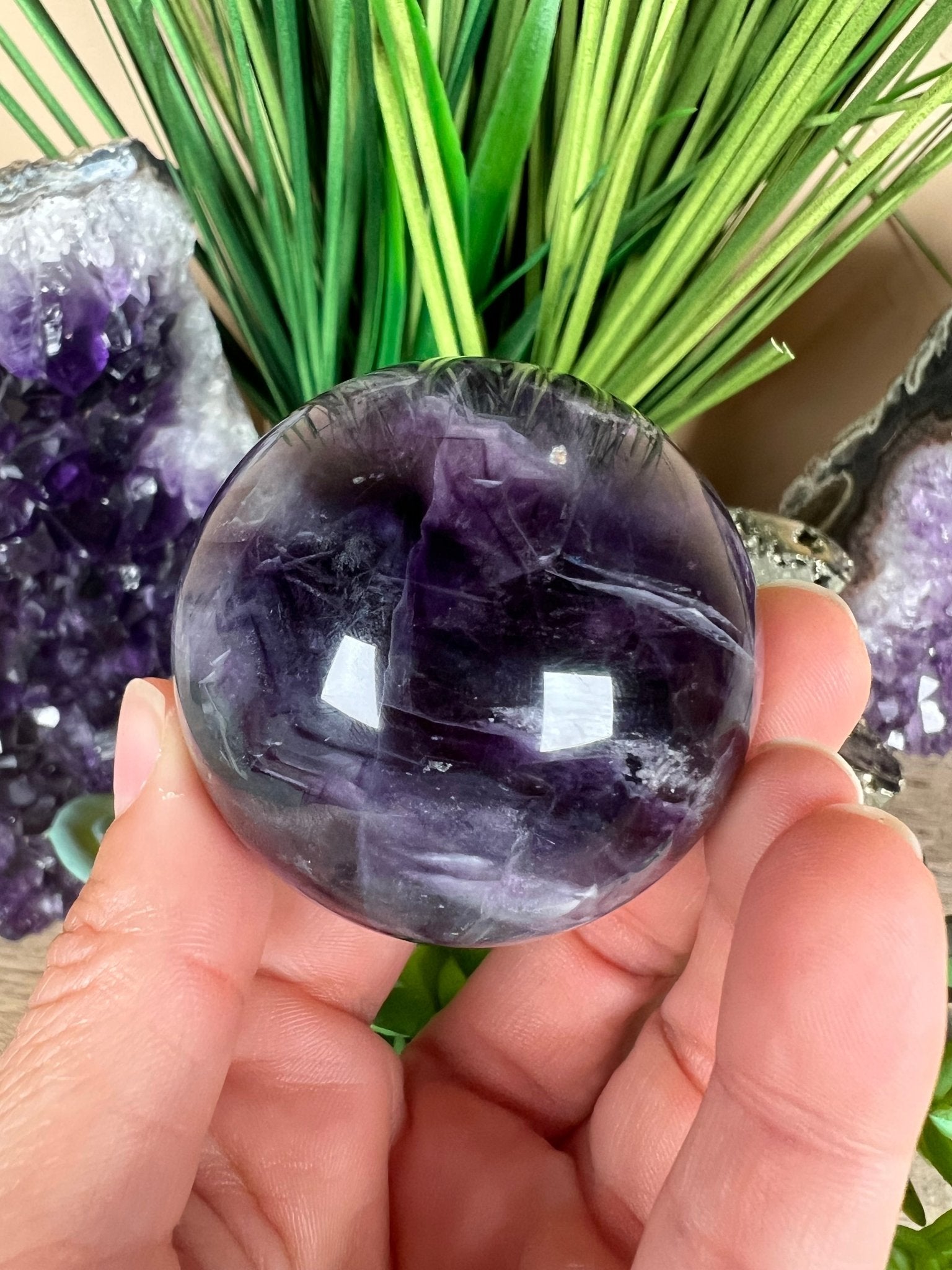 Rainbow Fluorite Sphere 50mm/2in - Purple Door Alchemy