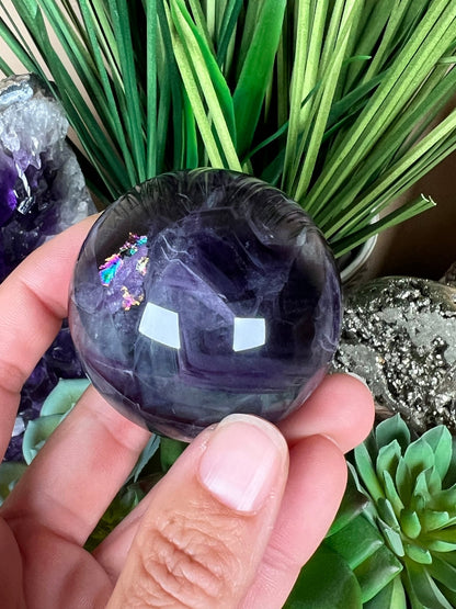 Rainbow Fluorite Sphere 50mm/2in - Purple Door Alchemy
