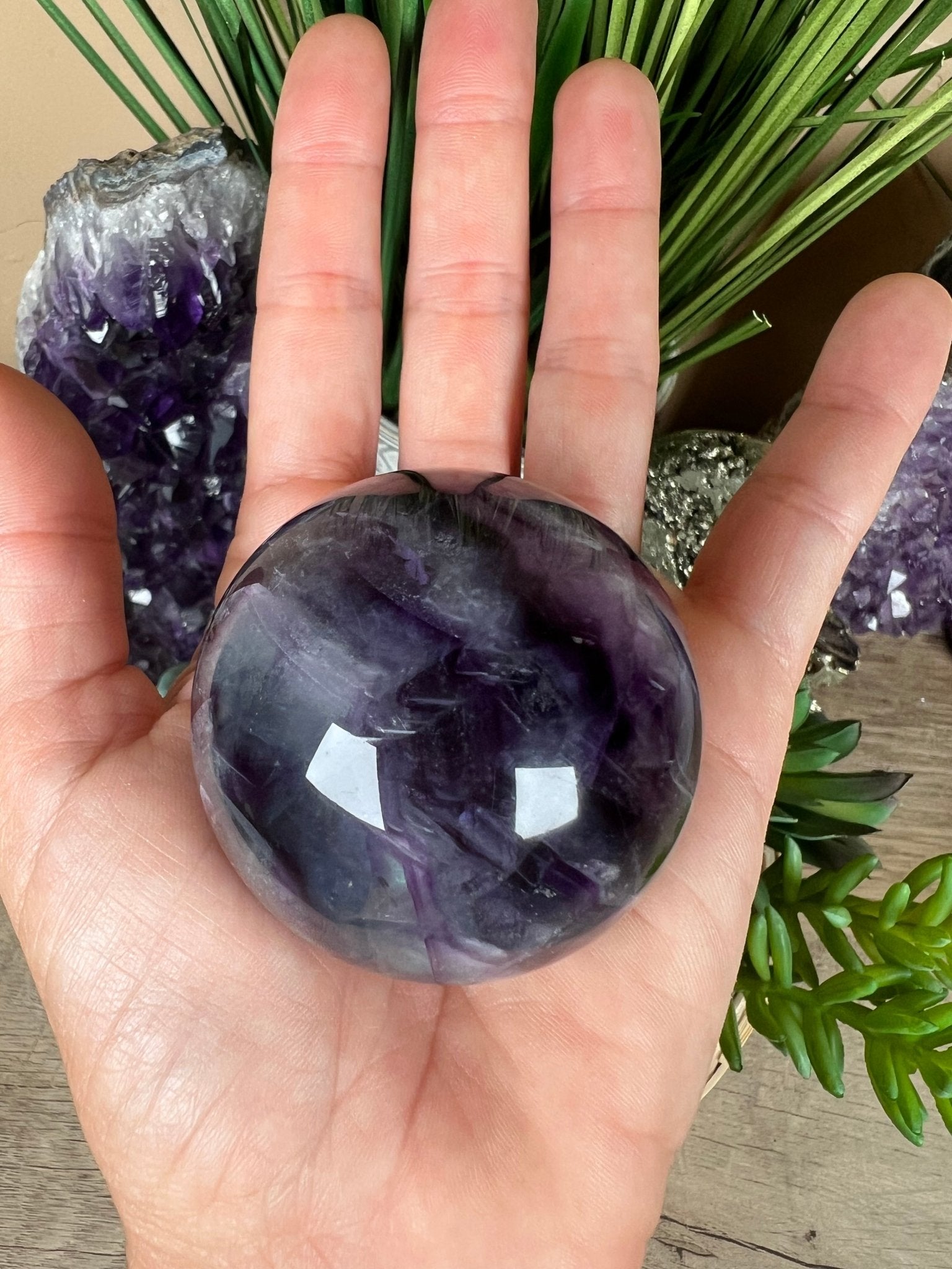 Rainbow Fluorite Sphere 50mm/2in - Purple Door Alchemy