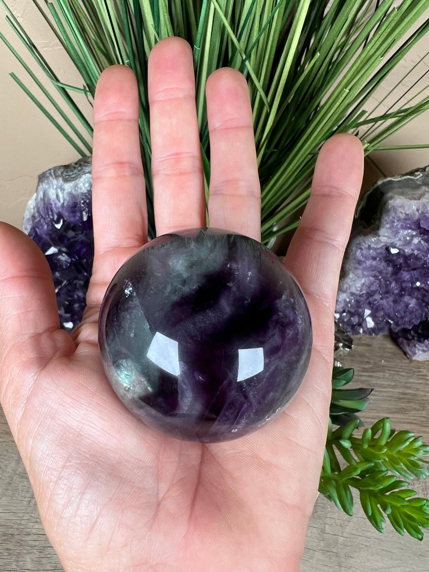 Rainbow Fluorite Sphere 51mm/2.02in - Purple Door Alchemy