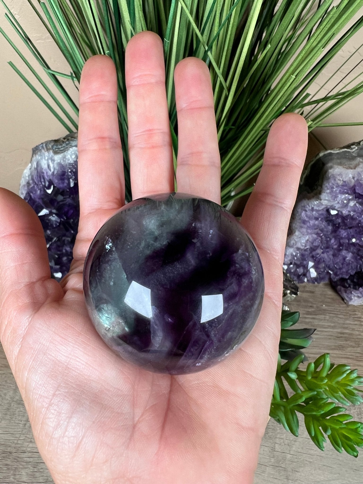 Rainbow Fluorite Sphere 51mm/2.02in - Purple Door Alchemy