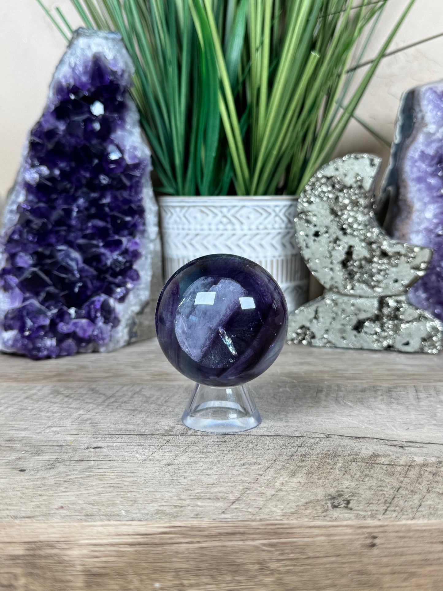 Rainbow Fluorite Sphere 52mm/ 2.08in - Purple Door Alchemy