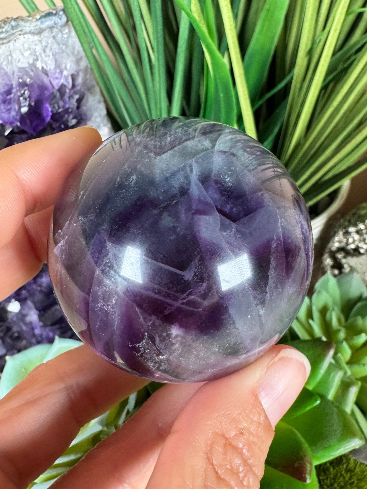 Rainbow Fluorite Sphere 52mm/ 2.08in - Purple Door Alchemy