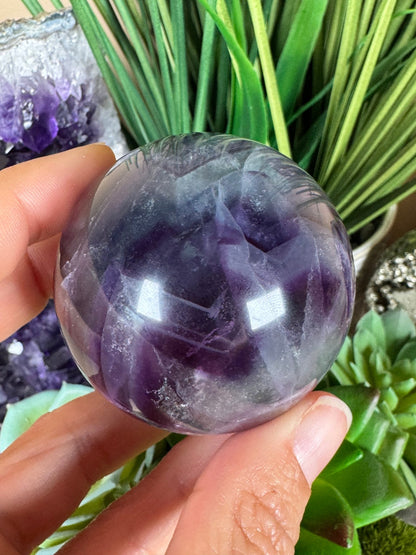 Rainbow Fluorite Sphere 52mm/ 2.08in - Purple Door Alchemy