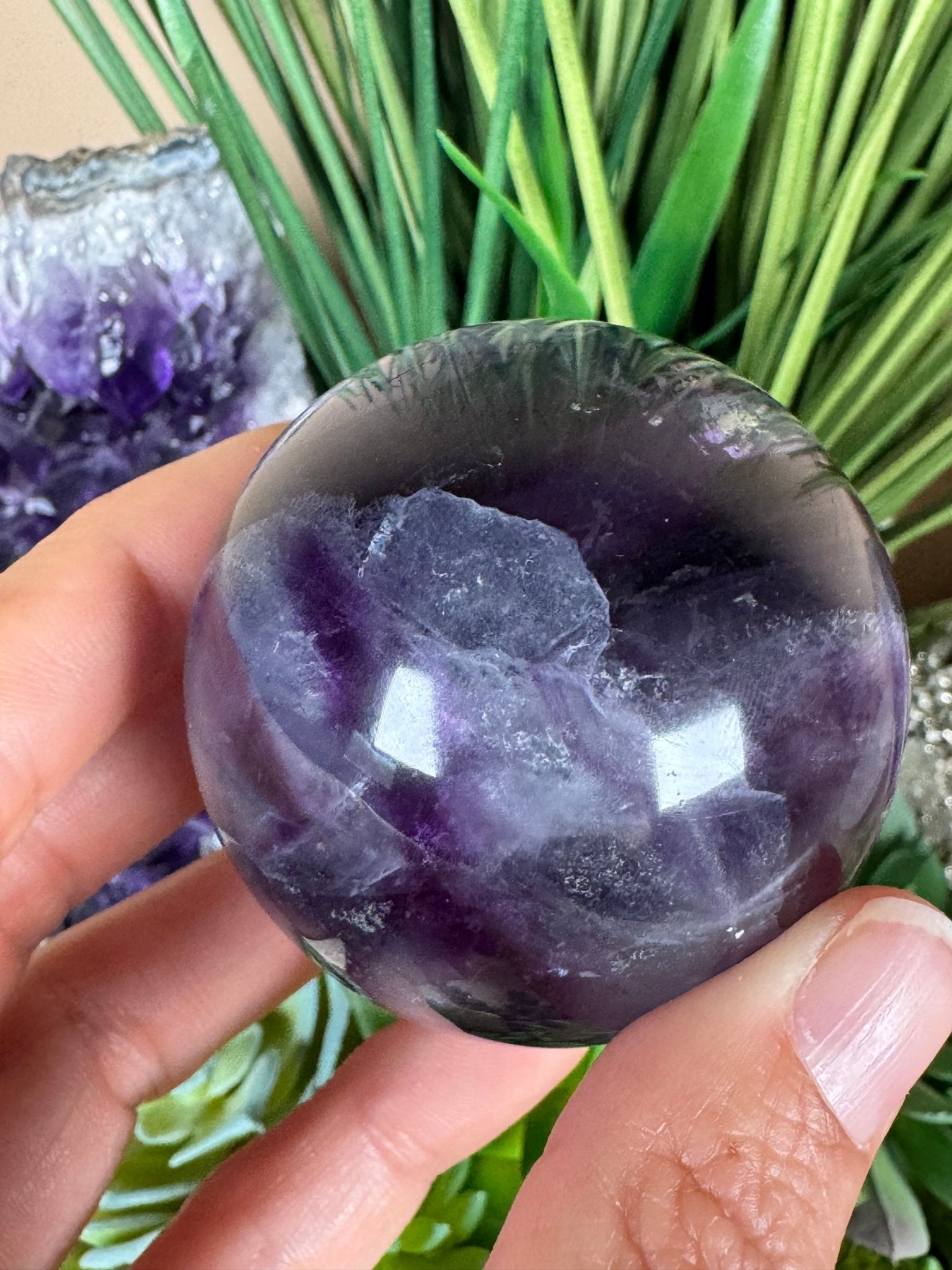 Rainbow Fluorite Sphere 52mm/ 2.08in - Purple Door Alchemy