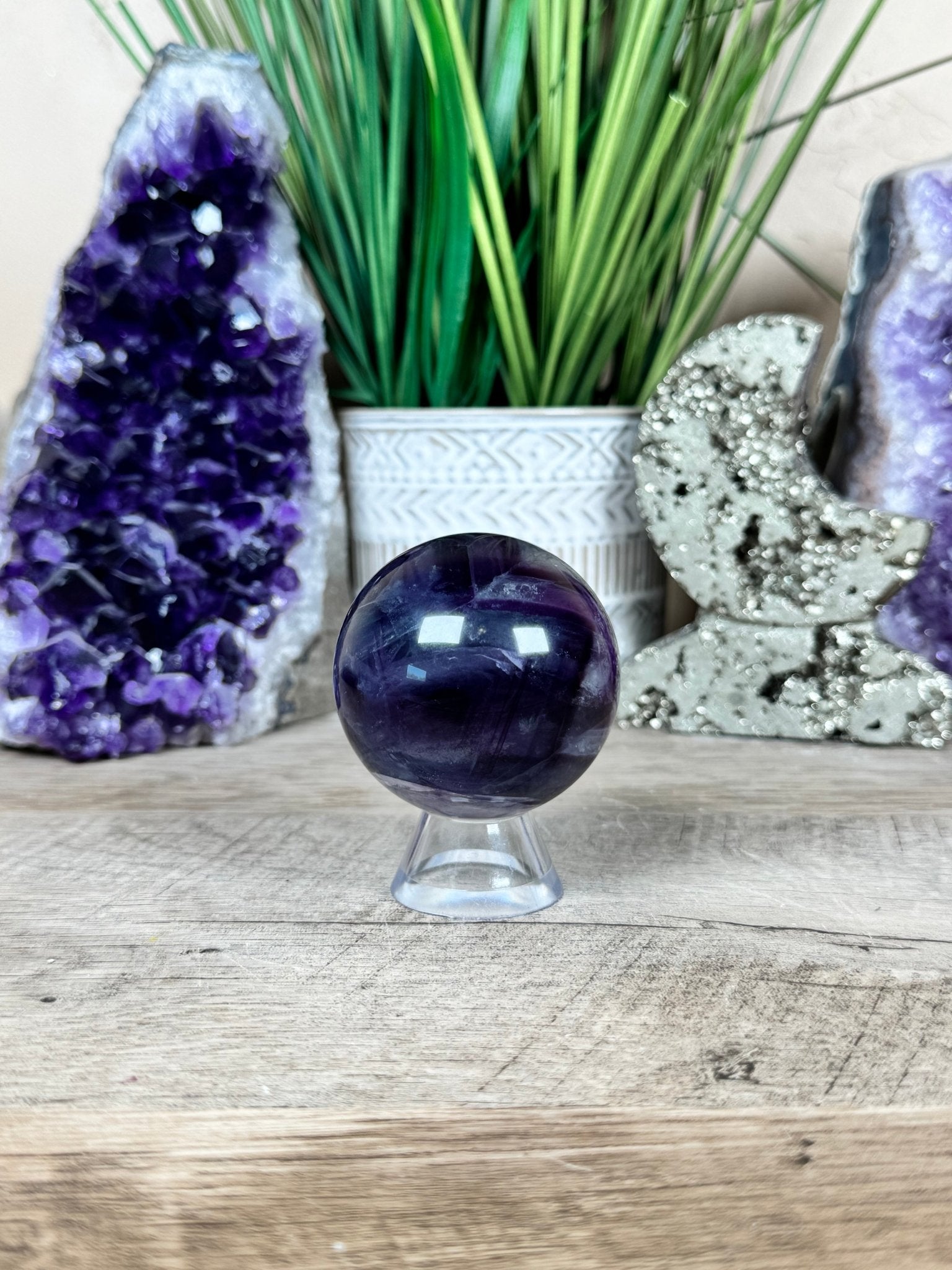 Rainbow Fluorite Sphere 52mm/ 2.08in - Purple Door Alchemy