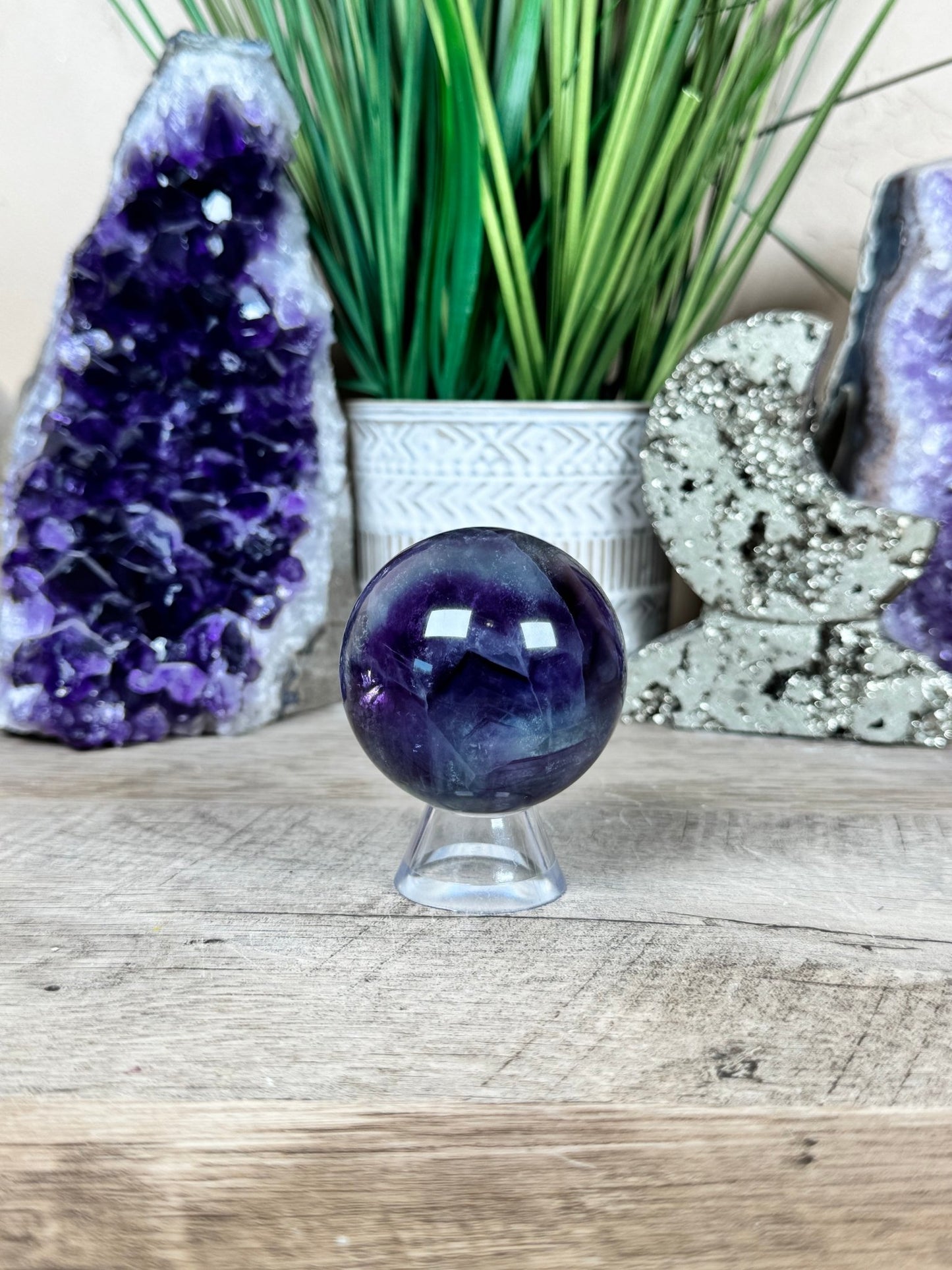 Rainbow Fluorite Sphere 52mm/ 2.08in - Purple Door Alchemy