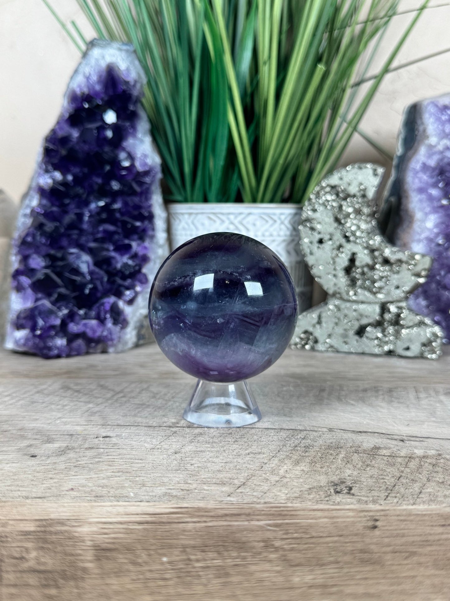 Rainbow Fluorite Sphere 60mm/ 2.38in - Purple Door Alchemy