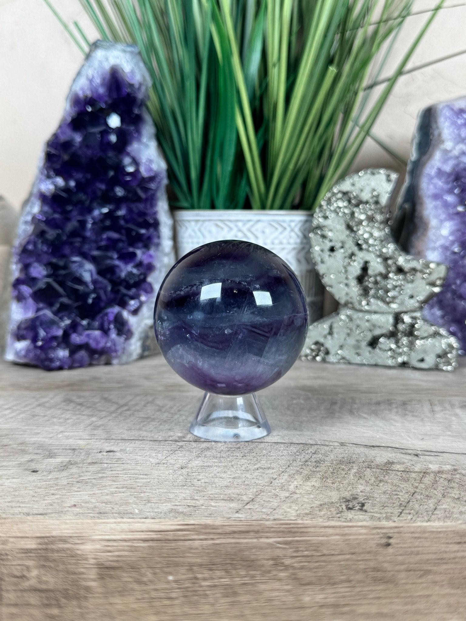 Rainbow Fluorite Sphere 60mm/ 2.38in - Purple Door Alchemy