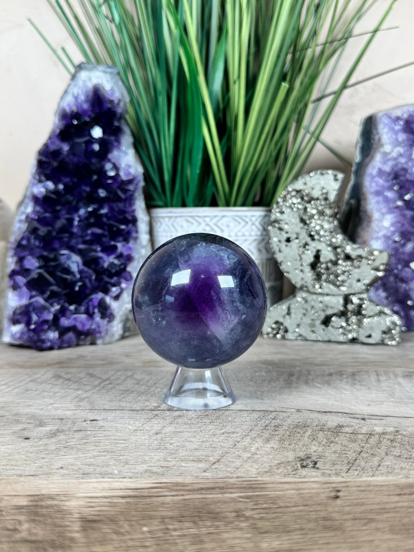Rainbow Fluorite Sphere 60mm/ 2.38in - Purple Door Alchemy