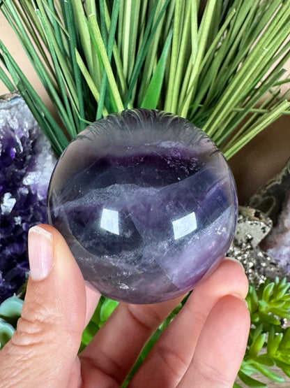 Rainbow Fluorite Sphere 60mm/ 2.38in - Purple Door Alchemy