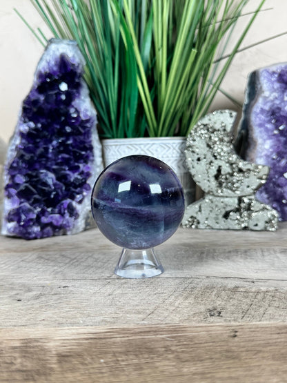 Rainbow Fluorite Sphere 60mm/ 2.38in - Purple Door Alchemy
