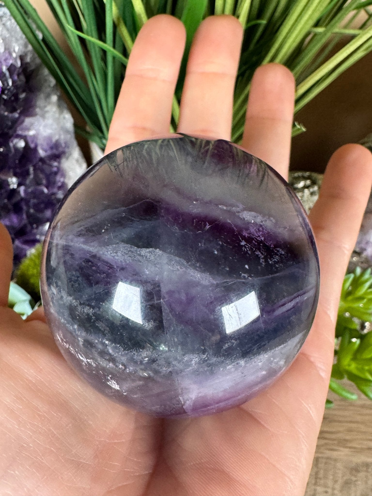 Rainbow Fluorite Sphere 60mm/ 2.38in - Purple Door Alchemy