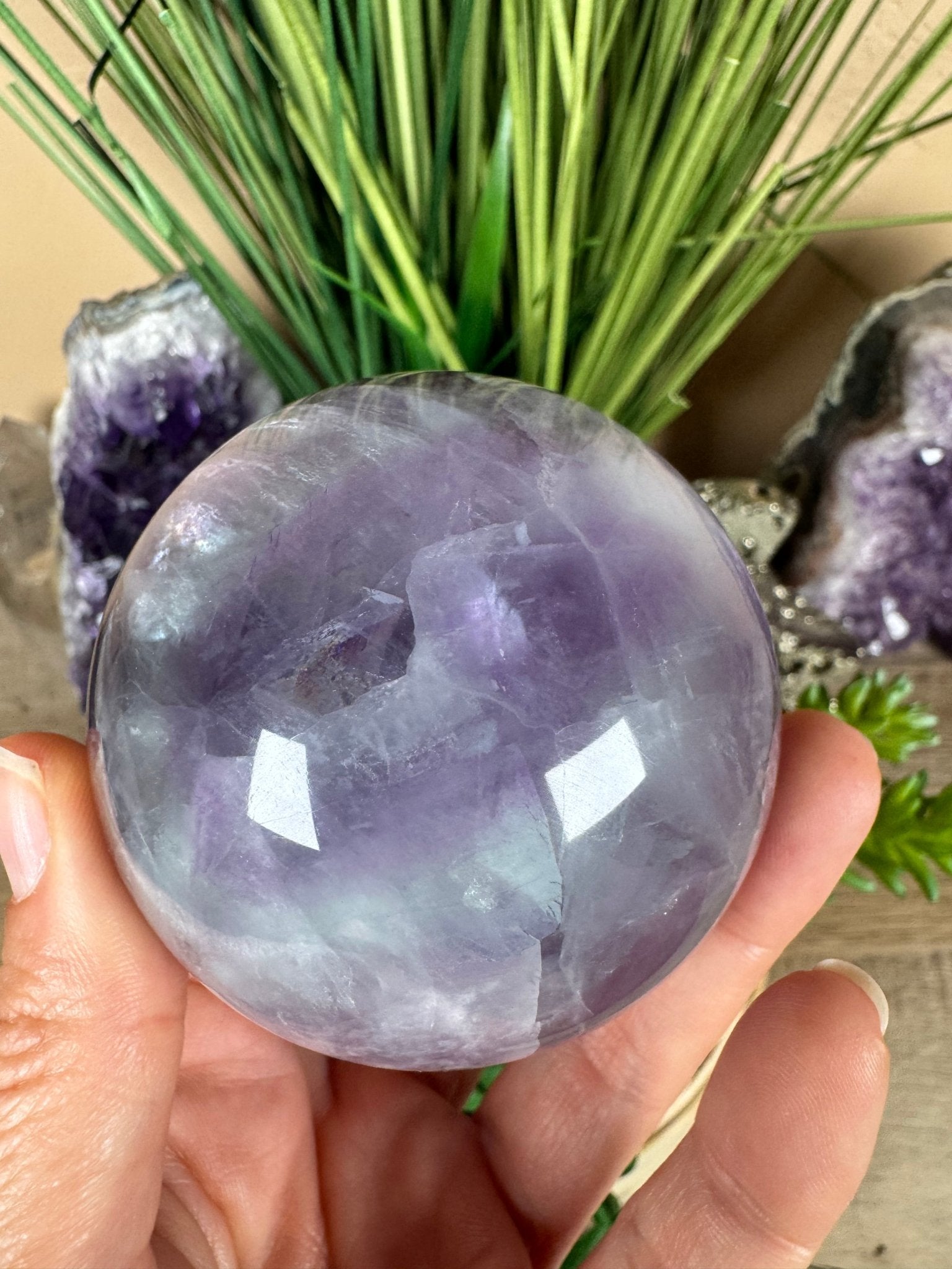 Rainbow Fluorite Sphere 66mm/ 2.63in - Purple Door Alchemy