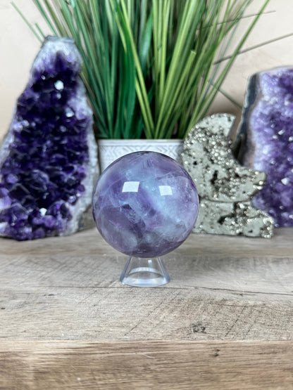 Rainbow Fluorite Sphere 66mm/ 2.63in - Purple Door Alchemy