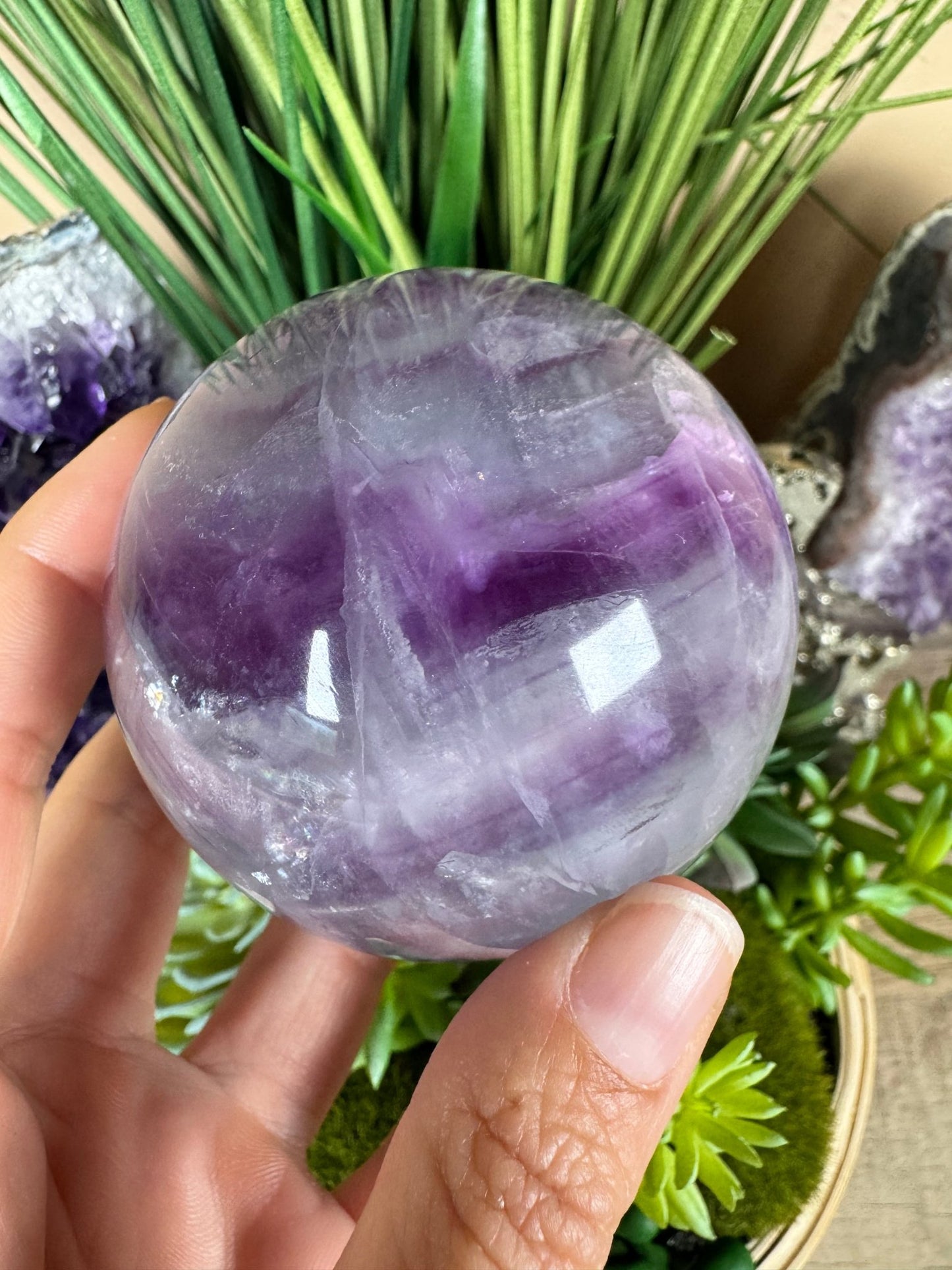 Rainbow Fluorite Sphere 66mm/ 2.63in - Purple Door Alchemy