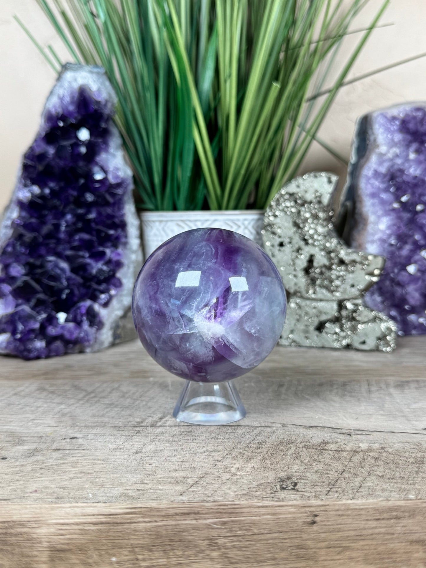 Rainbow Fluorite Sphere 66mm/ 2.63in - Purple Door Alchemy