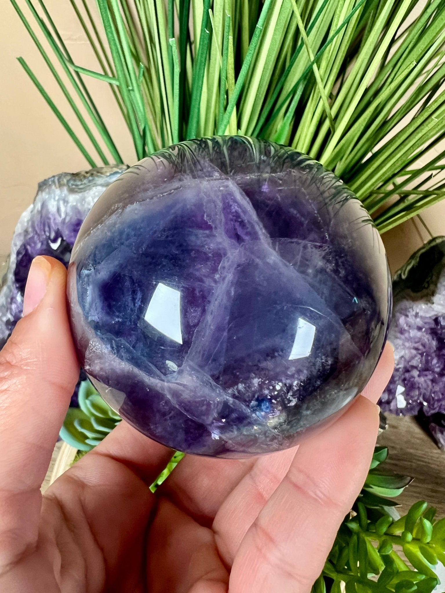 Rainbow Fluorite Sphere 69mm/2.7in - Purple Door Alchemy