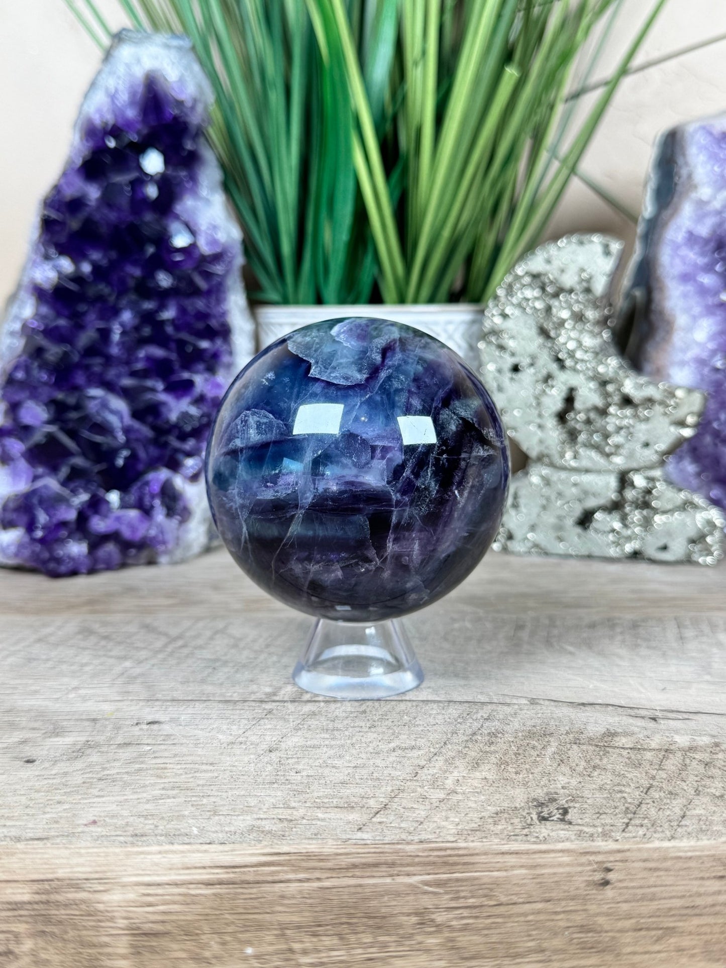 Rainbow Fluorite Sphere 72mm/ 2.83 - Purple Door Alchemy