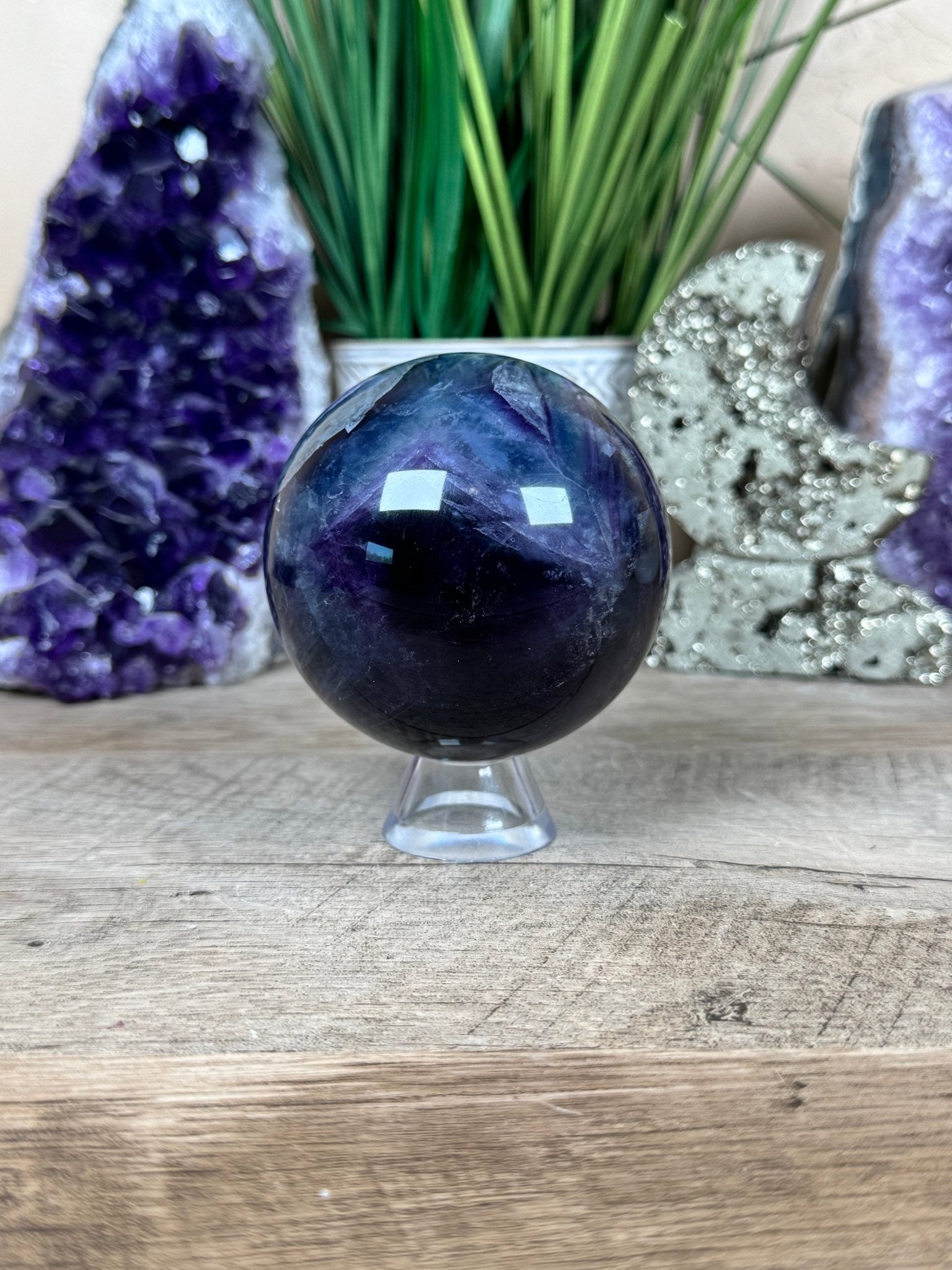 Rainbow Fluorite Sphere 72mm/ 2.83 - Purple Door Alchemy