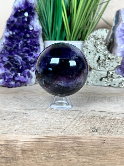 Rainbow Fluorite Sphere 72mm/ 2.83 - Purple Door Alchemy