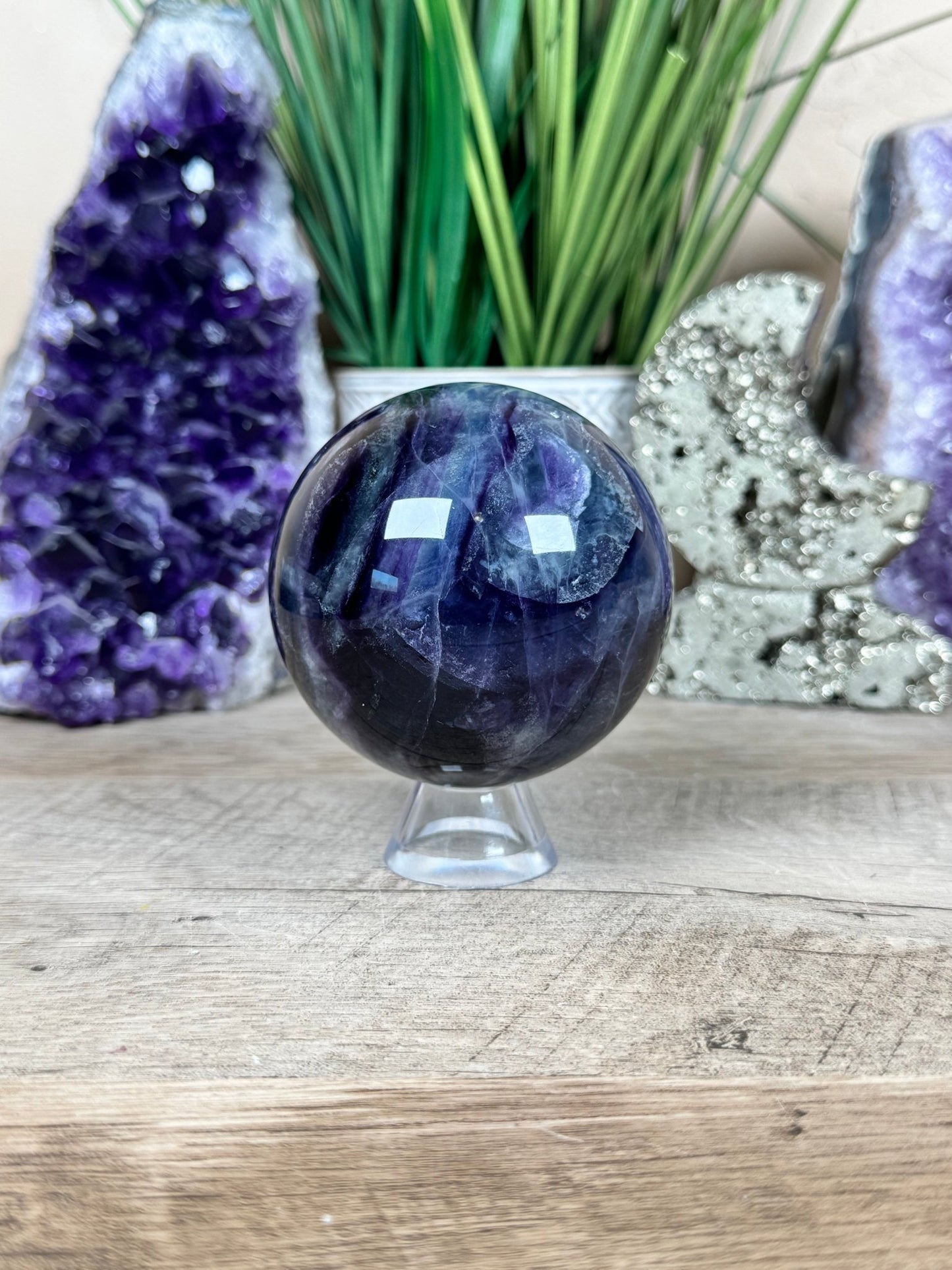 Rainbow Fluorite Sphere 72mm/ 2.83 - Purple Door Alchemy