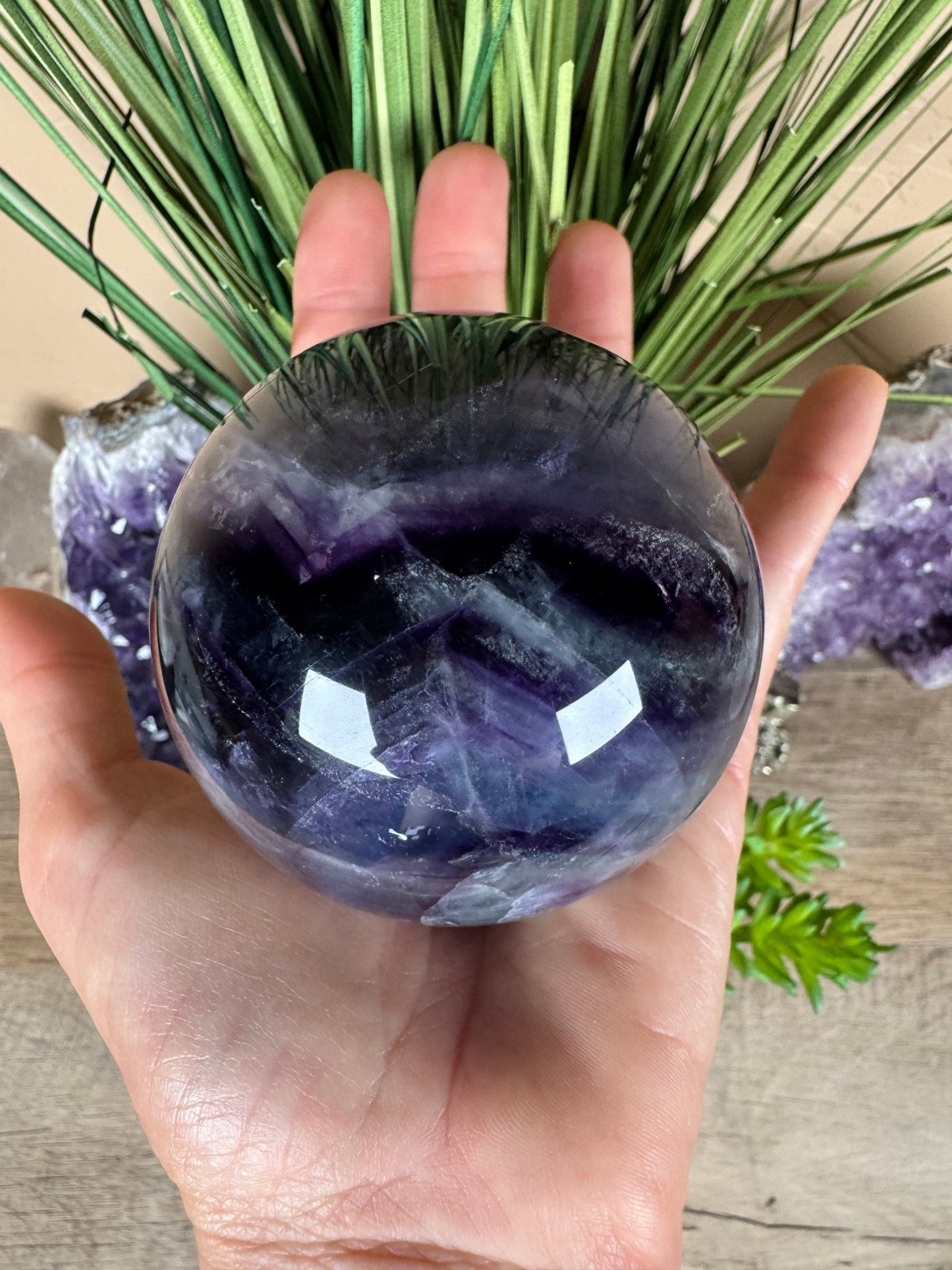 Rainbow Fluorite Sphere 72mm/ 2.83 - Purple Door Alchemy