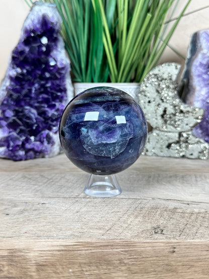 Rainbow Fluorite Sphere 72mm/ 2.83 - Purple Door Alchemy