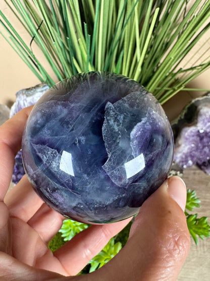 Rainbow Fluorite Sphere 72mm/ 2.83 - Purple Door Alchemy