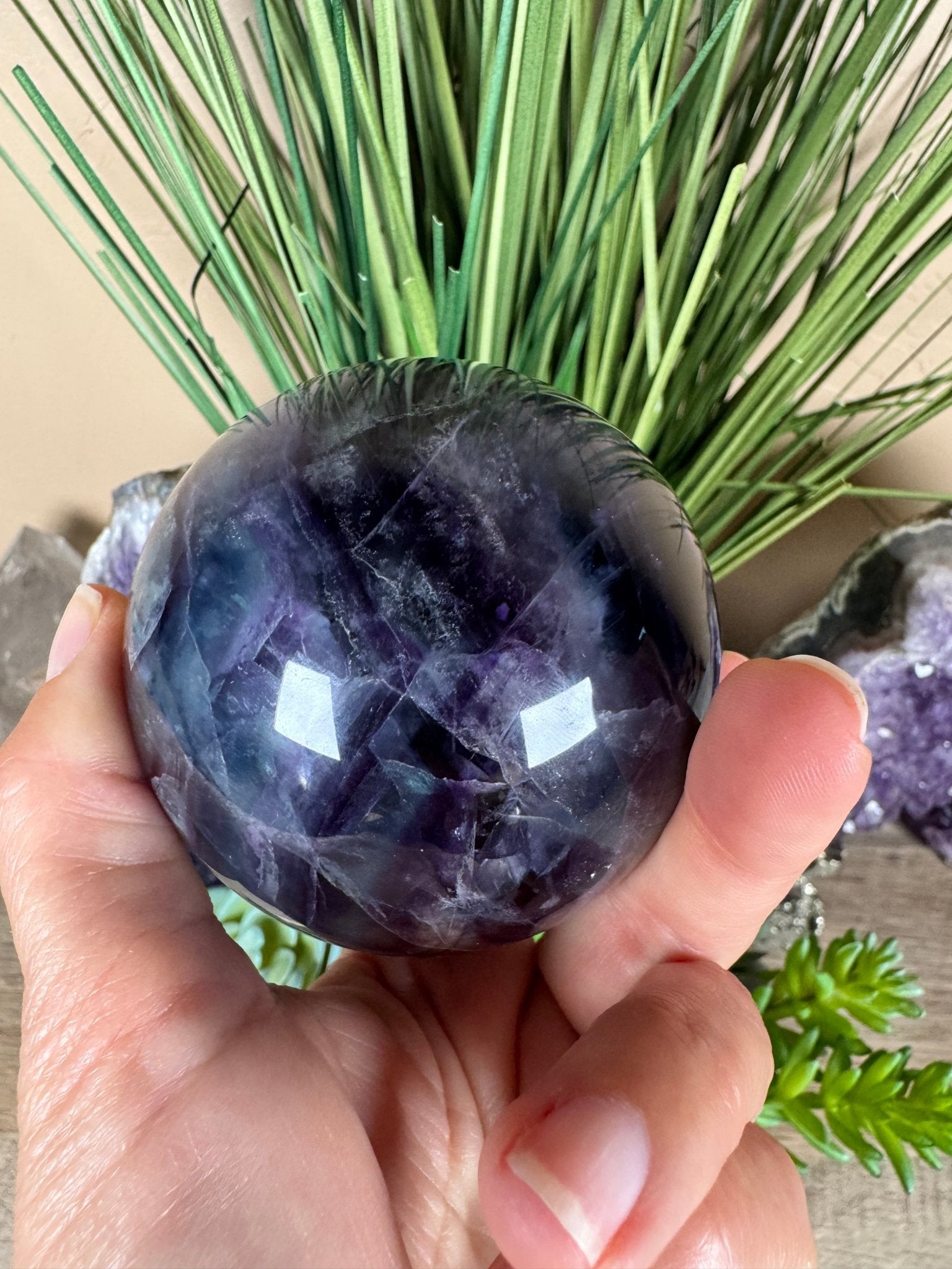 Rainbow Fluorite Sphere 72mm/ 2.83 - Purple Door Alchemy