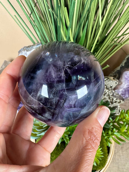 Rainbow Fluorite Sphere 72mm/ 2.83 - Purple Door Alchemy