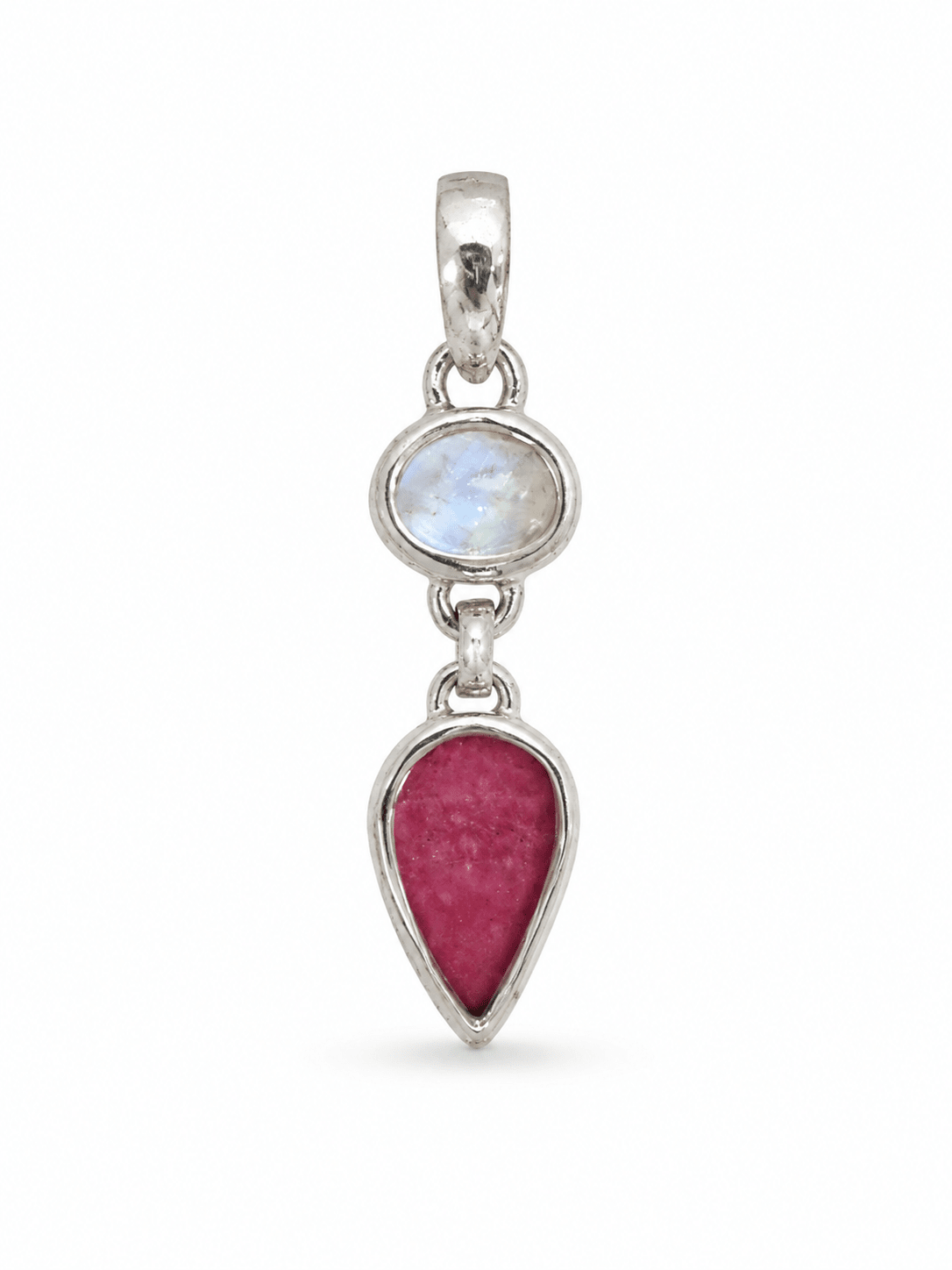 Rainbow Moonstone and Thulite Pendant - Purple Door Alchemy