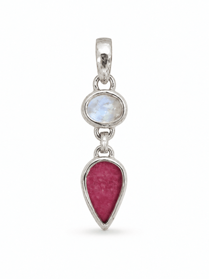 Rainbow Moonstone and Thulite Pendant - Purple Door Alchemy