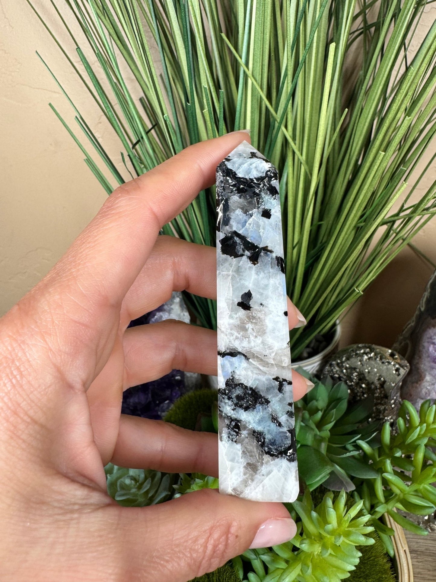 Rainbow Moonstone Obelisk - Purple Door Alchemy