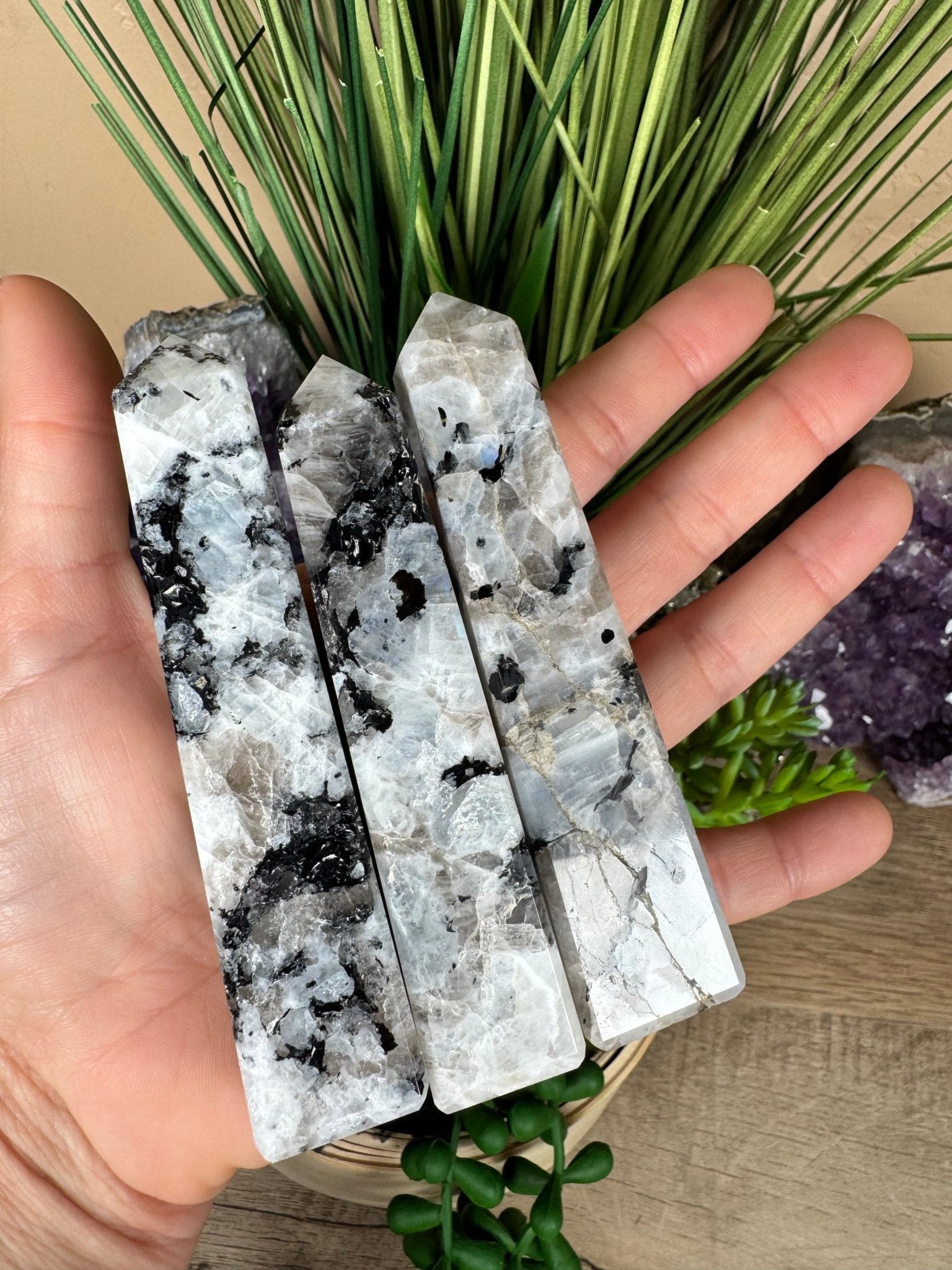 Rainbow Moonstone Obelisk - Purple Door Alchemy