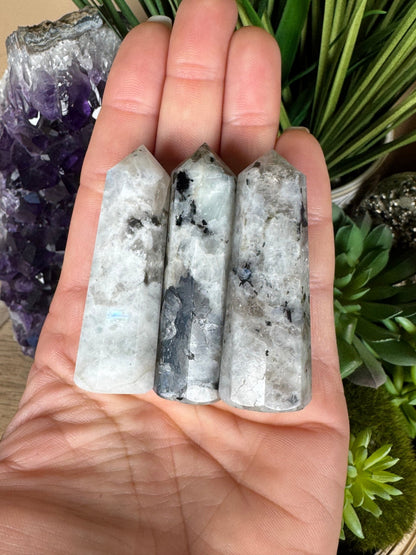 Rainbow Moonstone Points - Purple Door Alchemy