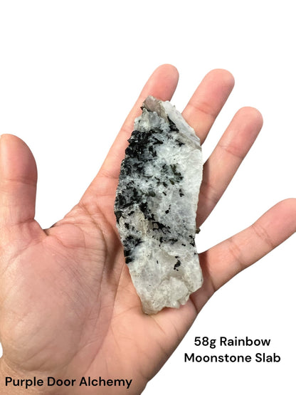 Rainbow Moonstone Polished Slab 58g - Purple Door Alchemy