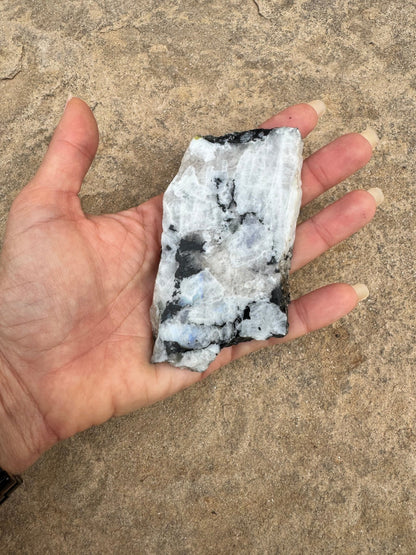 Rainbow Moonstone Polished Slab 80g - Purple Door Alchemy