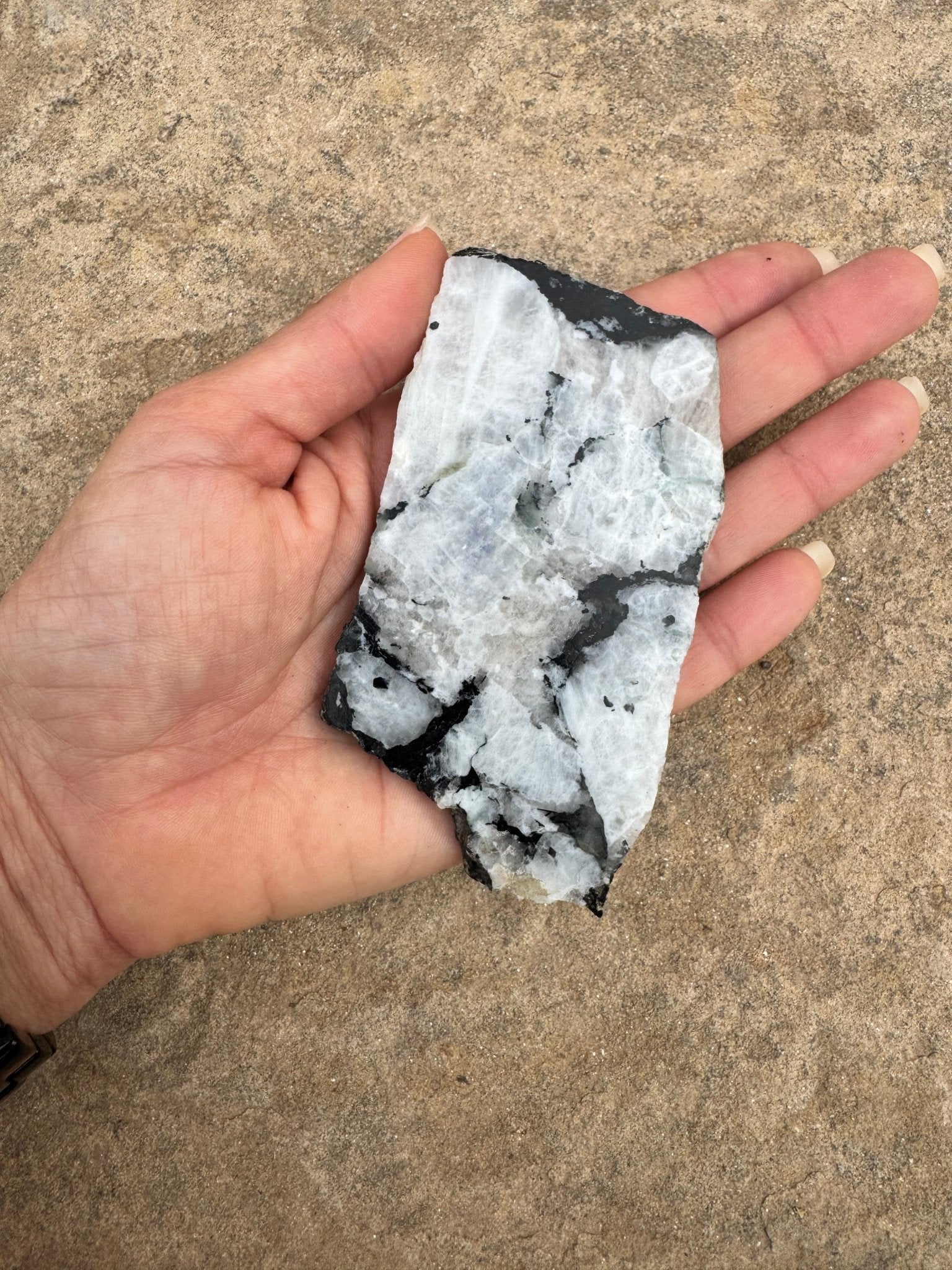 Rainbow Moonstone Polished Slab 80g - Purple Door Alchemy