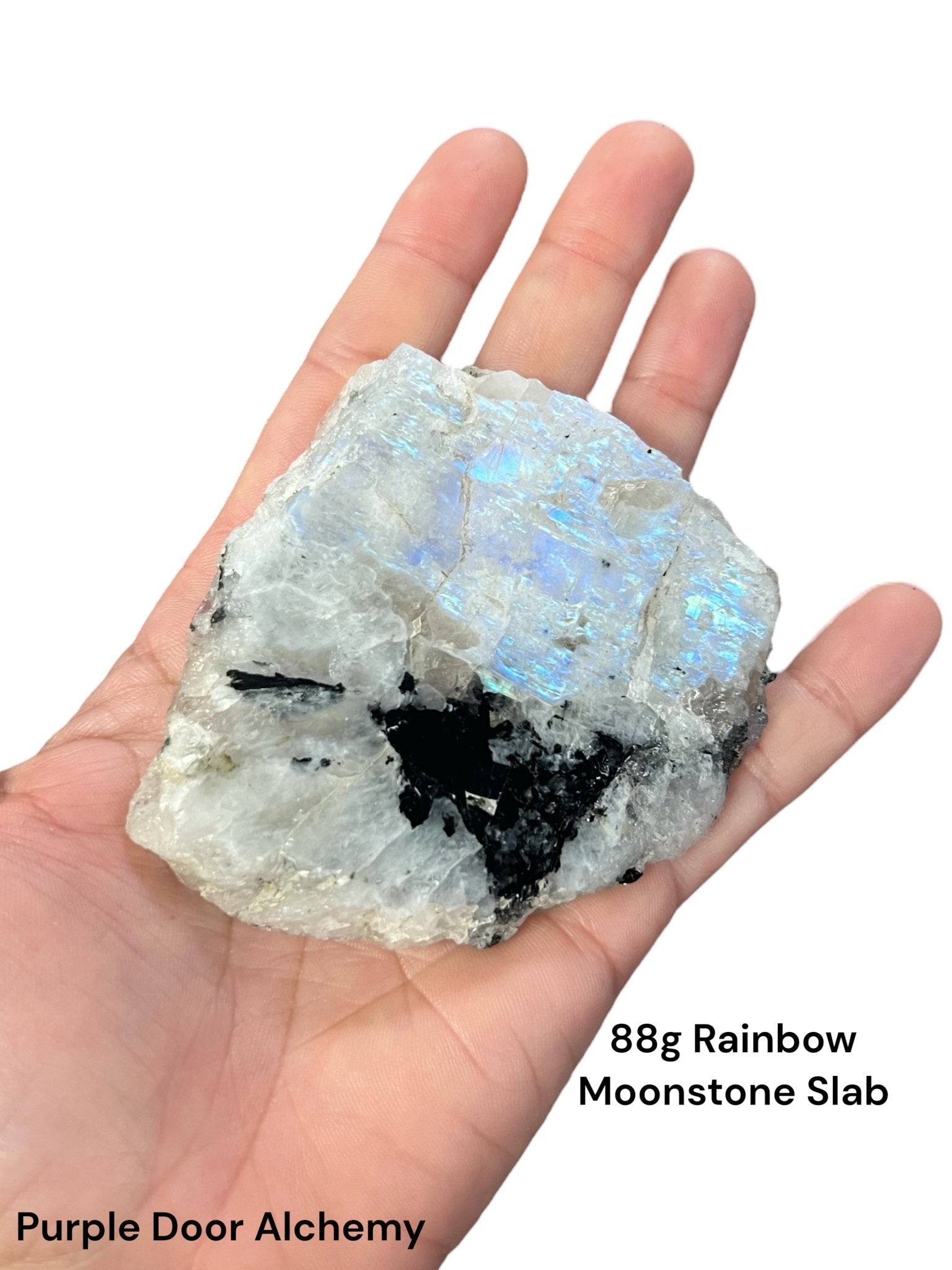 Rainbow Moonstone Polished Slab 88g - Purple Door Alchemy