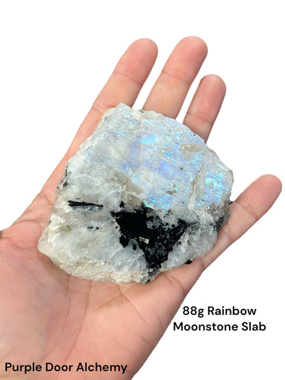 Rainbow Moonstone Polished Slab 88g - Purple Door Alchemy