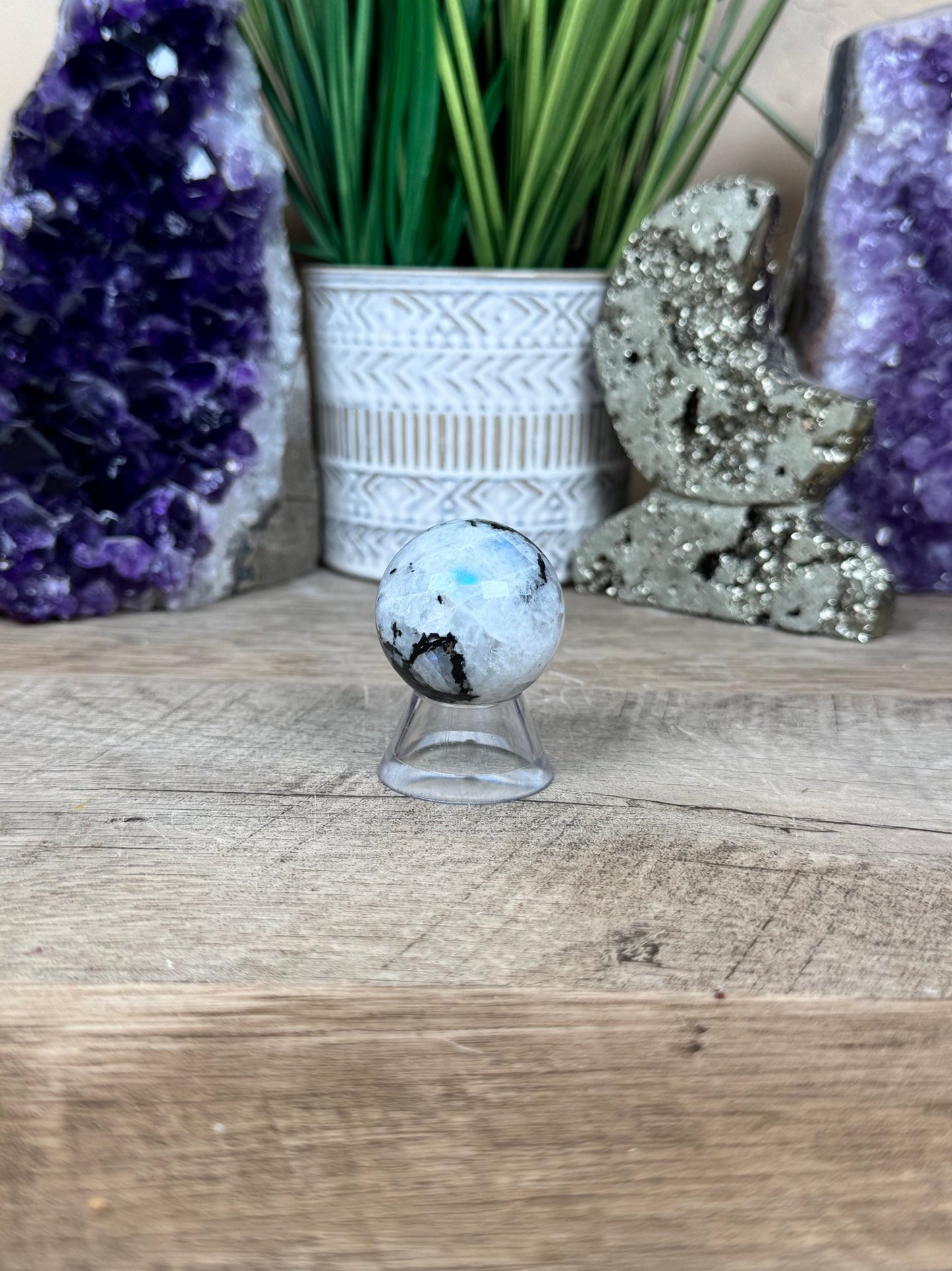 Rainbow Moonstone Sphere 30mm - Purple Door Alchemy