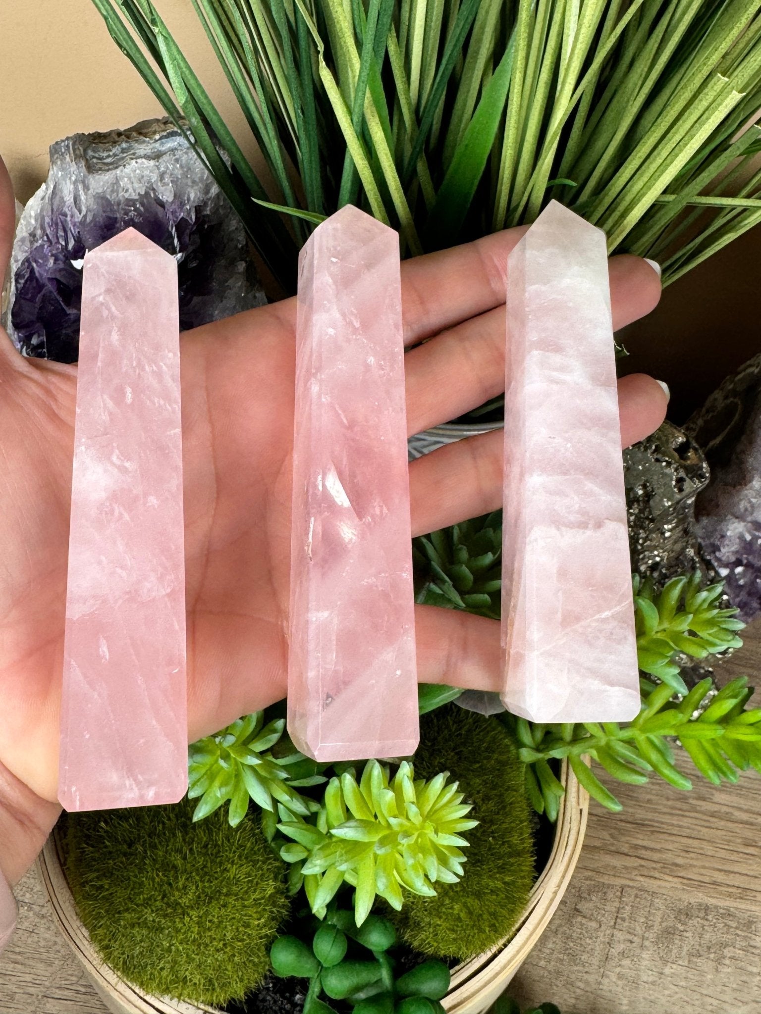 Rose Quartz Obelisk - Purple Door Alchemy