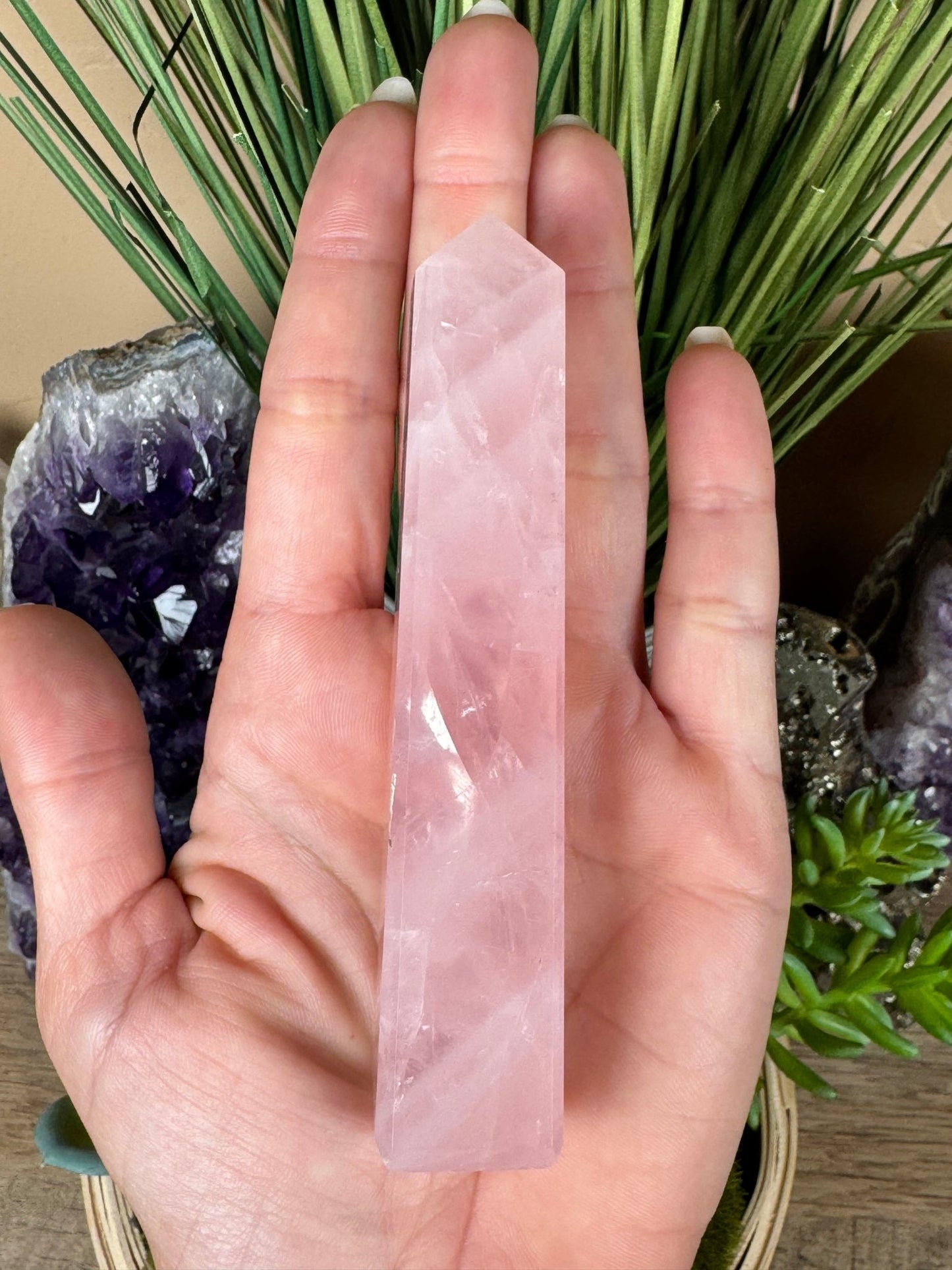 Rose Quartz Obelisk - Purple Door Alchemy