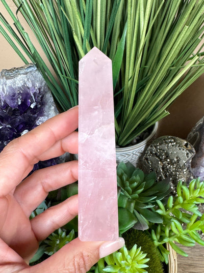 Rose Quartz Obelisk - Purple Door Alchemy
