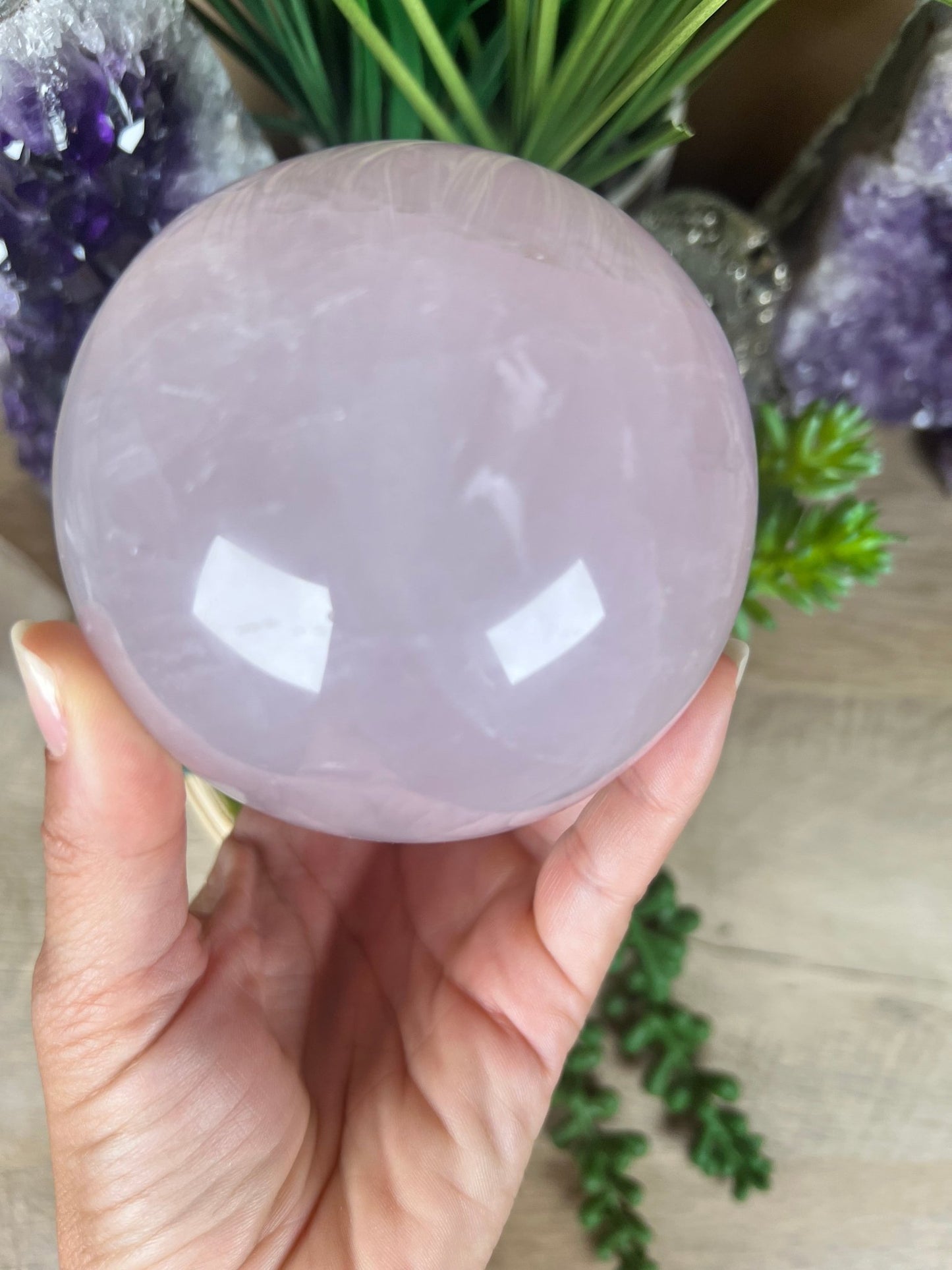 Rose Quartz Sphere 89mm - Purple Door Alchemy